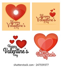a set of backgrounds with different designs of hearts and text