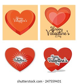 a set of backgrounds with different designs of hearts and text