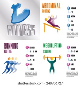 a set of backgrounds with different routines and an arm with a weight