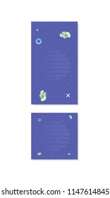 Set of  backgrounds with  elements for social media networks. Templates for story and post with  geometric decoration. Vertical and square cards with empty space for text. Vector illustration.