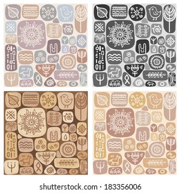 set of backgrounds with an ethnic ornament