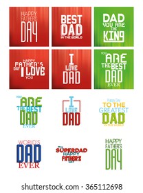 Set of backgrounds for father's day. Vector illustration