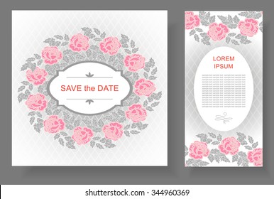 Set of backgrounds with  flower with space for your text