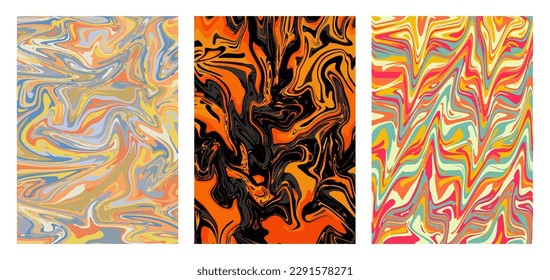 Set of backgrounds fluid art. Template for paintings, posters, posters, decorations, interior and printing
