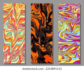 Set of backgrounds fluid art. Template for paintings, posters, posters, decorations, interior and printing