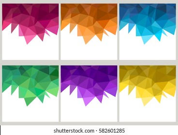 Set of backgrounds of geometric shapes. Colorful mosaic pattern. Triangle