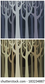 set of backgrounds gloomy wood