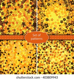 Set of backgrounds golden colored