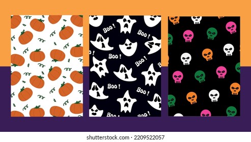 Set of backgrounds for Halloween. This collection is so spooky and cute at the same time. A complementary element for your party invitations and halloween concepts.