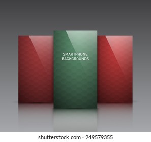Set of backgrounds with hexagonal style for mobiles, smartphones, devices. Clean and modern design