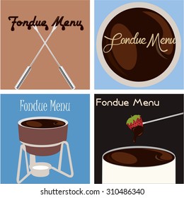 Set of backgrounds with hot chocolate and text. Vector illustration