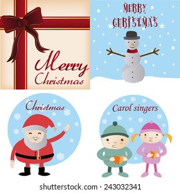 a set of backgrounds and labels with different christmas items and text