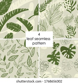 
Set of backgrounds with leaf patterns.