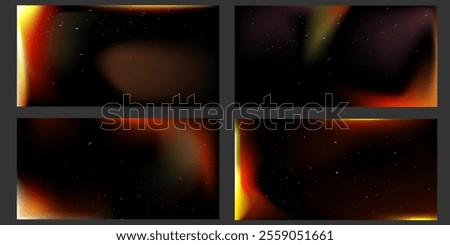A set of backgrounds with lighting effects and noise and dust effects. Vector with abstract textures and highlights in the style of old-fashioned aesthetics.