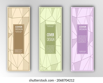 conjunto de fondos de líneas que se conectan en un triángulo para banners, cubiertas, folletos y texturas en un estilo minimalista. Diseño plano.