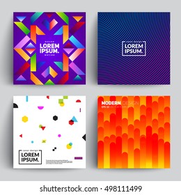 Set of backgrounds with Modern Geometric Design. Applicable for Covers, Placards, Posters, Flyers and Banner Designs. Vector illustration.