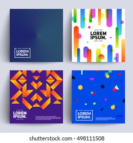 Set of backgrounds with Modern Geometric Design. Applicable for Covers, Placards, Posters, Flyers and Banner Designs. Eps10 Vector illustration.