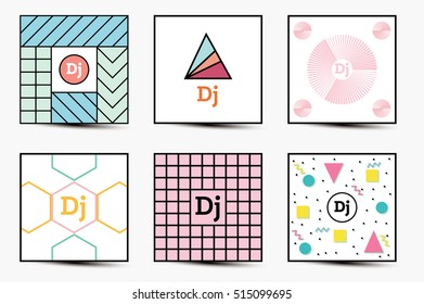 Set of Backgrounds with Modern Geometric Design. Template for Covers, Placards, Posters, Flyers and Banner Designs. Vector illustration