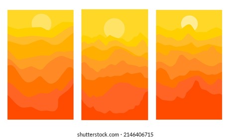 set of backgrounds, mountain landscape abstract backgrounds