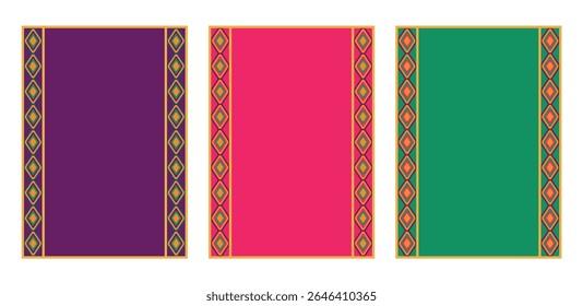 Set of backgrounds on the theme of Mexican culture. Set of backgrounds with ornament. Cinco de Mayo, fiesta. Vector illustration for invitations, postcards, advertising.