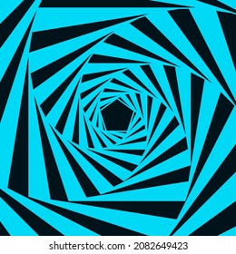 Set of backgrounds with optical illusion. Abstract striped wireframe background with tunnel. Abstract swirl trail or tunnel. Vector effect of acceleration, speed, motion and depth.