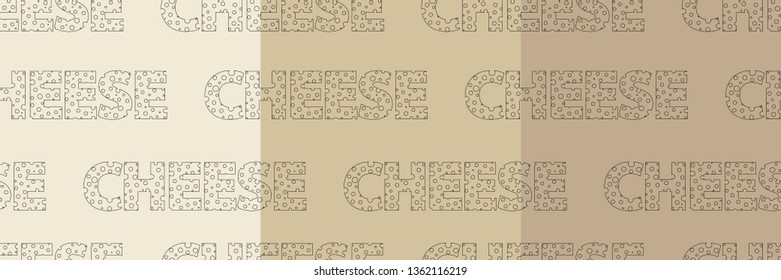 Set of the backgrounds for packaging labeled cheese. Craft paper style