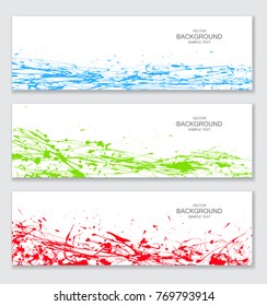 Set of backgrounds with  paint  blots, splashes, drops 