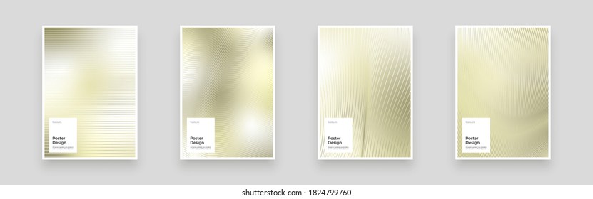 Set of backgrounds for Placards, Posters, Flyers, Banner Designs. Abstract golden illustration. Linear, striped gold backdrop. Eps10 vector.