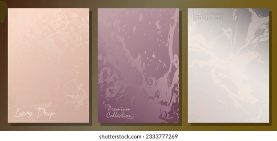 A set of backgrounds with premium colors. Collection of templates for the design of postcards, invitations, packaging, greetings. Luxury design for a creative idea