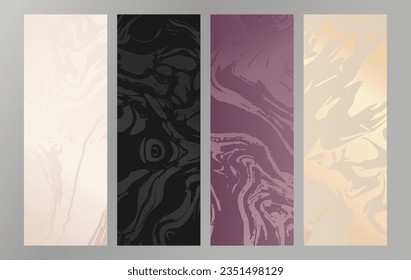 A set of backgrounds with premium colors. Collection of templates for the design of postcards, invitations, packaging, greetings. Luxury design for a creative idea