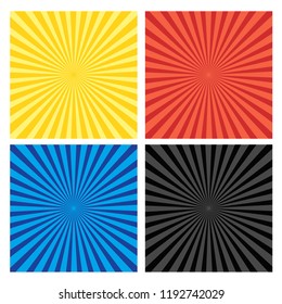 Set of backgrounds ray or sunburst