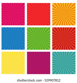 Set of backgrounds ray. Vector sun rays.