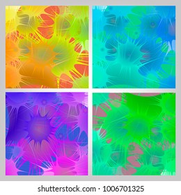 Set of backgrounds with ray-like elements. Vector illustration.
