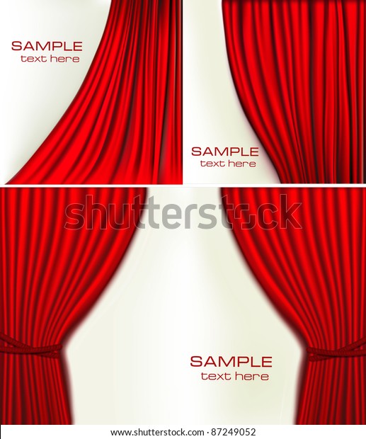 Set Backgrounds Red Velvet Curtain Vector Stock Vector (Royalty Free ...