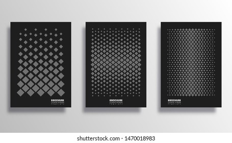 Set of backgrounds with rhombus pattern. Design for flyer, poster, brochure cover, typography or other printing products. Vector illustration.