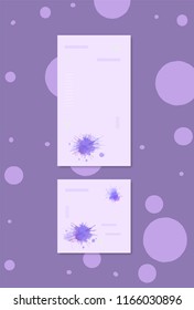 Set of  backgrounds for social media. Templates for story and post with watercolor elements decoration. Cards with empty space for text. Collection of square and vertical banners. Vector illustration.
