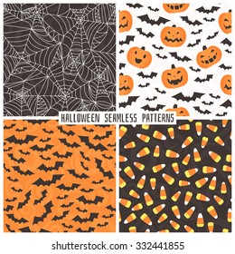 Set of backgrounds in the style of Halloween.