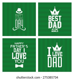 Set of backgrounds with text for father's day. Vector illustration