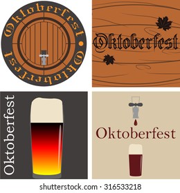 Set of backgrounds with traditional elements for oktoberfest