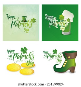 a set of backgrounds and traditional elements with text for Patrick's day
