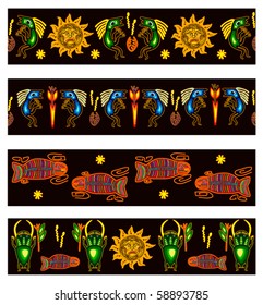 Set of backgrounds tribal style design.