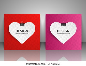Set of backgrounds for Valentine Day. Vector illustration