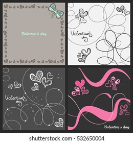 Set of backgrounds Valentines Day