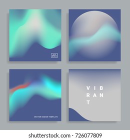 Set of backgrounds with vibrant gradient shapes. Applicable for covers, placards, posters, flyers, presentations, and banner design. Vector illustration. Eps10