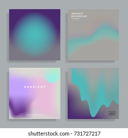 Set of backgrounds with vibrant gradient shapes. Applicable for covers, placards, posters, flyers, presentations, and banner design. Vector illustration. Eps10