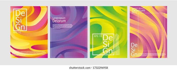 set of backgrounds in wavy design . Eps 10 vector wallpapers and paper background