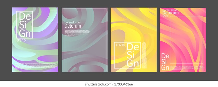 set of backgrounds in wavy design . Eps 10 vector wallpapers and paper background