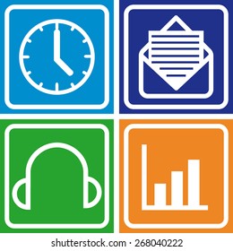 Set of backgrounds with web icons. Vector illustration