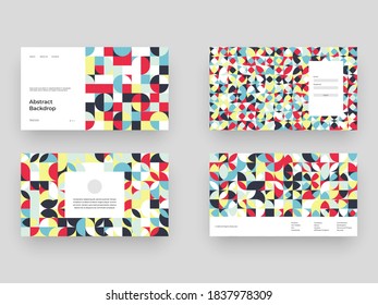 Set of backgrounds for web site. Pages design with abstract illustration. Hand drawn illustration. Textured backdrop. Eps10 vector.