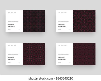 Conjunto de antecedentes para el sitio web. Diseño de páginas con ilustración abstracta. Ilustración dibujada a mano. Fondo texturizado. Vector Eps10.